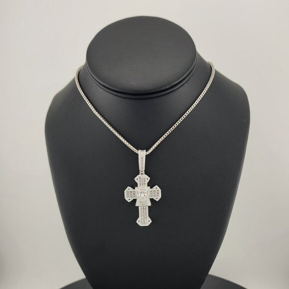 Sterling Silver 925 Cross Necklace with Jesus FaceReligious Pendant